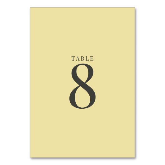 Island Citrus Yellow Wedding Table Numbers Tischnummer (Vorderseite)