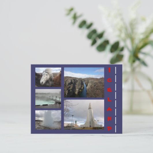 Island Collage 1 Postkarte (Stehend Vorderseite)