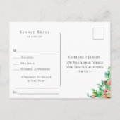 Island Coral Floral Wedding RSVP Song Request Einladungspostkarte (Rückseite)