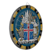 Island Dartboard & Flag Darts / Game Board Dartscheibe (Vorderseite Links)