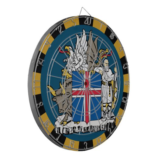 Island Dartboard & Flag Darts / Game Board Dartscheibe (Vorderseite Links)