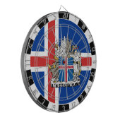 Island Dartboard, Spielbrett, isländische Flagge Dartscheibe (Vorderseite Links)