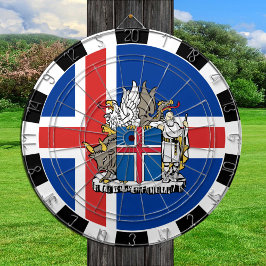 Island Dartboard, Spielbrett, isländische Flagge Dartscheibe