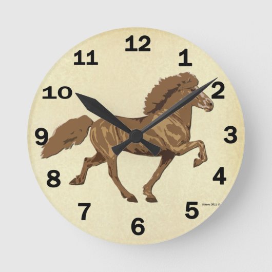 Island der 1930er Jahre Runde Wanduhr (Vorderseite)