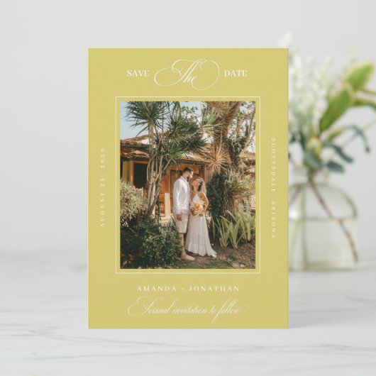Island Destination Wedding Save The Date (Stehend Vorderseite)