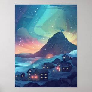 Island Druck Island Illustration Island Reise Poster