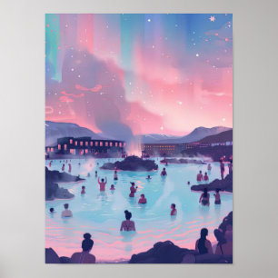 Island Druck Island Illustration Reykjavik Druck Poster