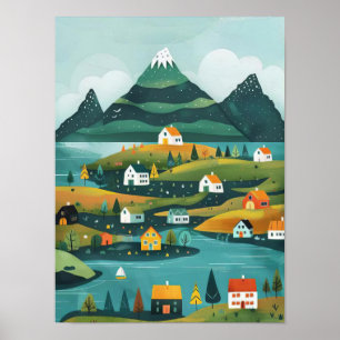 Island drucken Island Illustration Island Reise Poster
