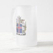 Island-Emblem Mattglas Bierglas (Vorderseite Links)