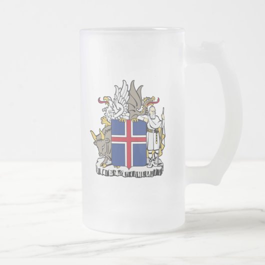 Island-Emblem Mattglas Bierglas (Rechts)