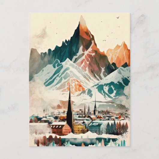 Island Feiertagspostkarte (Vorderseite)