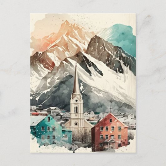 Island Feiertagspostkarte (Vorderseite)