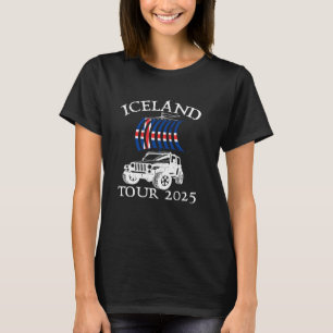 Island Flag 2025 Tour Off-Roader Reiseführer Souve T-Shirt