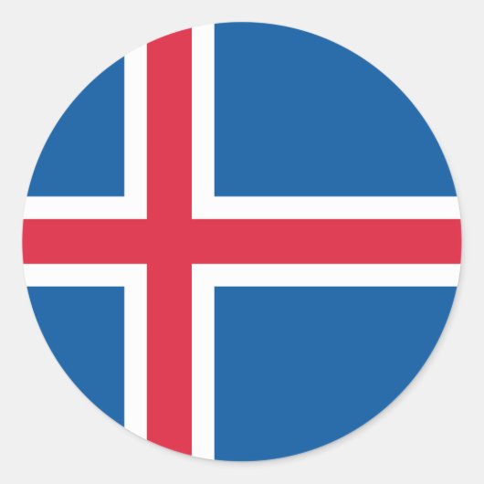 ISLAND Flag Classic Round Aufkleber (Vorderseite)
