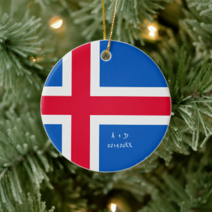Island-Flag für benutzerdefinierte Meldung Keramik Ornament