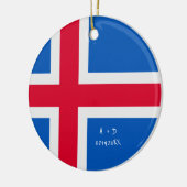 Island-Flag für benutzerdefinierte Meldung Keramik Ornament (Links)