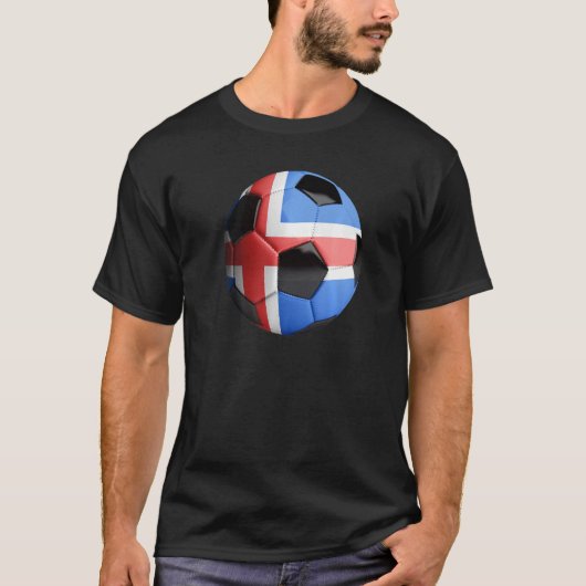 Island Flag Fußball-Ball T-Shirt (Vorderseite)