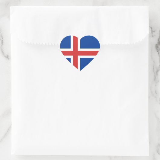 Island Flag Heftsticker Herz-Aufkleber (Tasche)