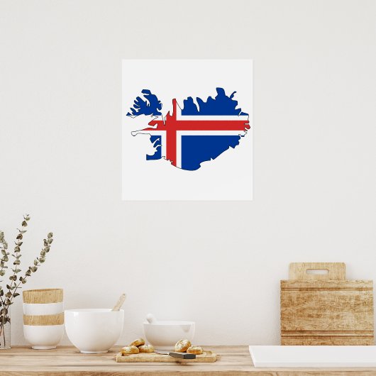 Island-Flag-Karte Poster (Küche)