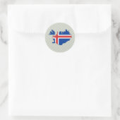 Island-Flag-Karte Runder Aufkleber (Tasche)