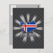 Island Flag Map 2.0 Postkarte (Vorne/Hinten)