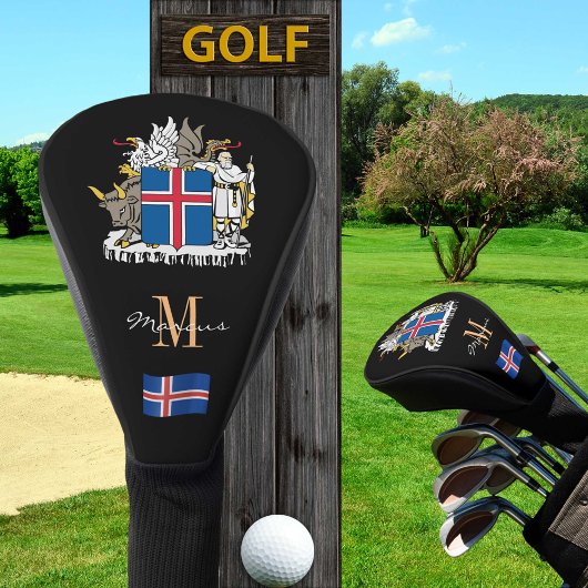 Island & Flag Mit Monogramm Golf Clubs Headcover
