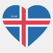 Island Flag Splendid Patriotic Herz-Aufkleber (Vorderseite)