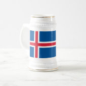 Island-Flagge Bierglas (Vorderseite Links)