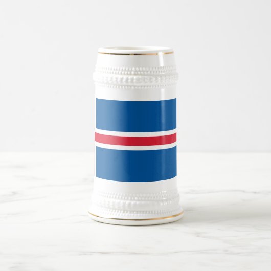 Island-Flagge Bierglas (Mittel)