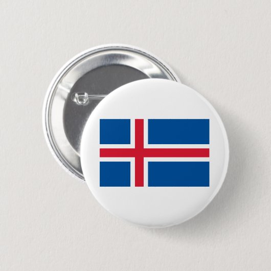 Island-Flagge Button (Vorne & Hinten)