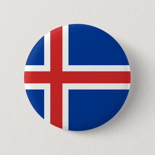 Island-Flagge Button (Vorderseite)