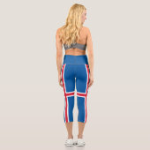 Island-Flagge Capri Leggings (Rückseite)