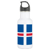Island-Flagge Edelstahlflasche (Rückseite)