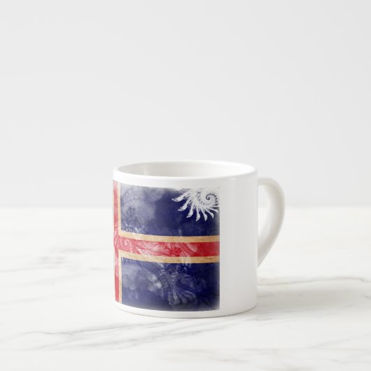 Island-Flagge Espressotasse (Vorderseite Rechts)