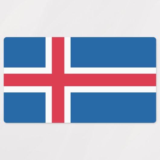 Island-Flagge Etiketten (Design 2)