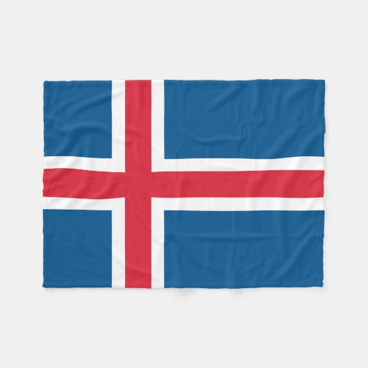 Island-Flagge Fleecedecke (Vorderseite (Horizontal))
