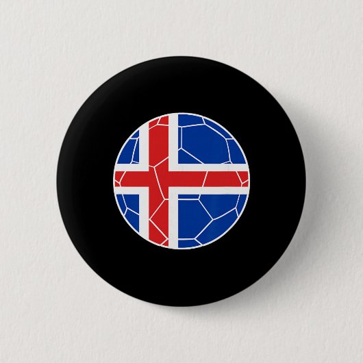 Island Flagge Fußball Island Fußball Button (Vorderseite)