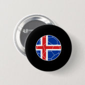 Island Flagge Fußball Island Fußball Button (Vorne & Hinten)