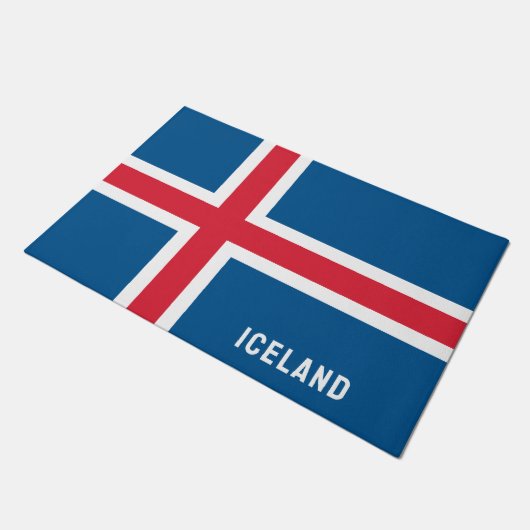 Island-Flagge Fußmatte (Schrägansicht)