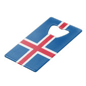 Island-Flagge Geldbeutel Flaschenöffner (Vorderseite Schrägansicht)