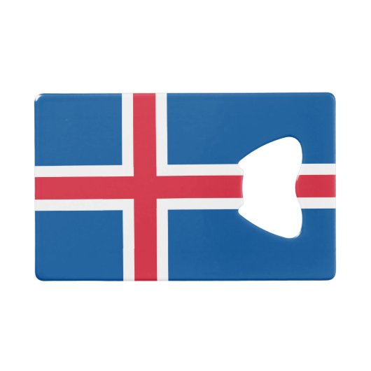 Island-Flagge Geldbeutel Flaschenöffner (Vorderseite (Horizontal))