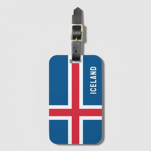 Island-Flagge Gepäckanhänger (Vorderseite Vertikal)