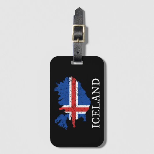 Island-Flagge Gepäckanhänger (Vorderseite Vertikal)