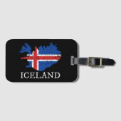 Island-Flagge Gepäckanhänger (Vorderseite (Horizontal))