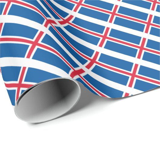 Island Flagge Geschenkpapier (Rolleneckpunkt)