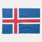 Island-Flagge Geschirrtuch (Horizontal)