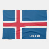 Island-Flagge Geschirrtuch (Horizontal)