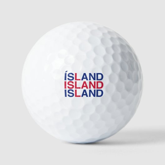 ISLAND-Flagge Golfball (Vorderseite)