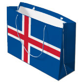 Island-Flagge Große Geschenktüte (Rückseite Schrägansicht)