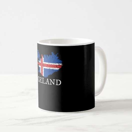 Island-Flagge Kaffeetasse (VorderseiteRechts)